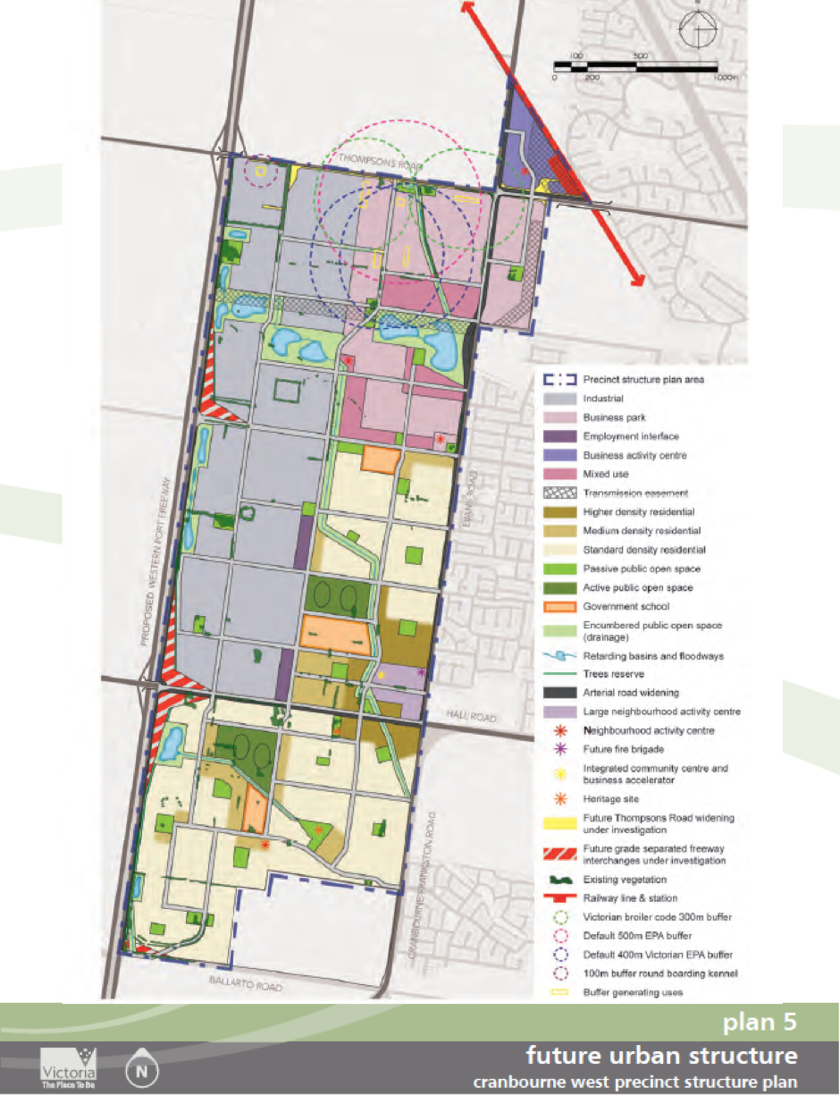 map of Cranbourne West PSP