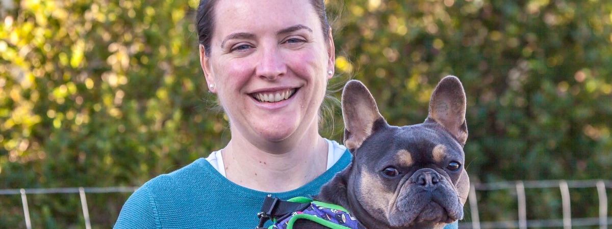 Cr Michelle Crowther and her dog Millie